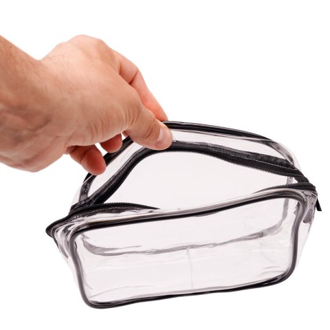 Kosmetyczka przezroczysta transparentna podróżna organizer do samolotu 3 sztuki