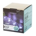 Lampy ogrodowe solarne najazdowe gruntowe czujnik zmierzchu wbijane świecący dysk 8LED 4szt. ciepły biały