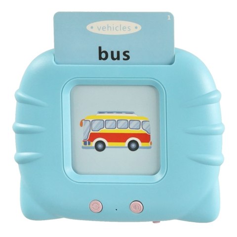 Nauka języka angielskiego czytnik kart do nauki słówek 112 fiszek niebieski