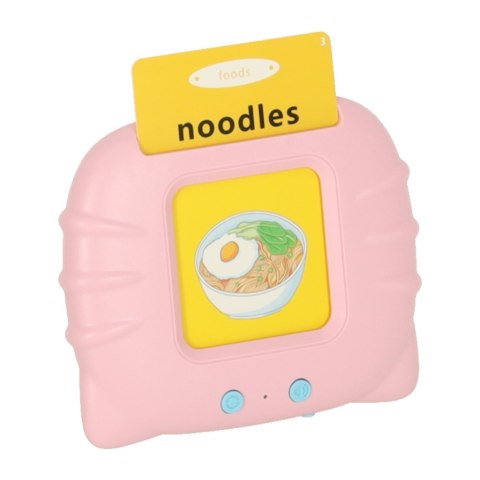 Nauka języka angielskiego czytnik kart do nauki słówek 112 fiszek różowy