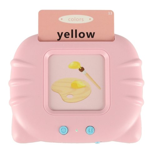 Nauka języka angielskiego czytnik kart do nauki słówek 112 fiszek różowy