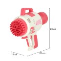 Pistolet maszynka do baniek mydlanych bańki mydlane światła różowy
