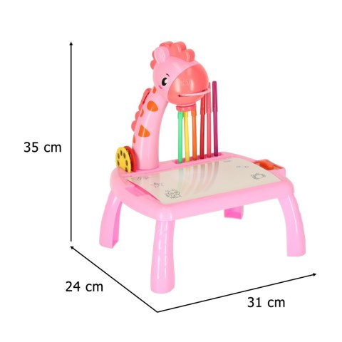 Projektor rzutnik stolik stół do rysowania żyrafa różowa