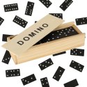 Domino drewniane gra rodzinna edukacyjna z etui klocki z drewna do gry
