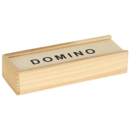 Domino drewniane gra rodzinna edukacyjna z etui klocki z drewna do gry