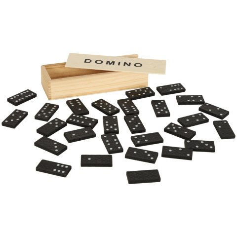 Domino drewniane gra rodzinna edukacyjna z etui klocki z drewna do gry