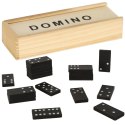 Domino drewniane gra rodzinna edukacyjna z etui klocki z drewna do gry
