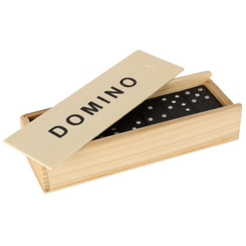 Domino drewniane gra rodzinna edukacyjna z etui klocki z drewna do gry