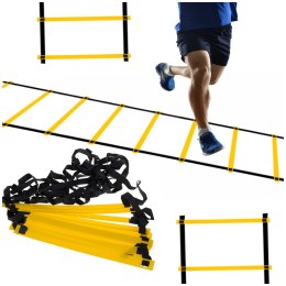 Drabinka koordynacyjna gimnastyczna treningowa do ćwiczeń 6m żółta