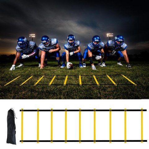 Drabinka koordynacyjna gimnastyczna treningowa do ćwiczeń 6m żółta