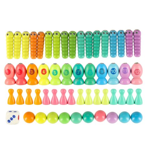 Gra zręcznościowa rodzinna rybki gąsienice łowienie montessori