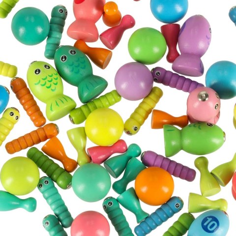 Gra zręcznościowa rodzinna rybki gąsienice łowienie montessori