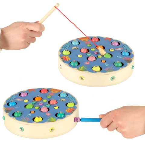 Gra zręcznościowa rodzinna rybki gąsienice łowienie montessori