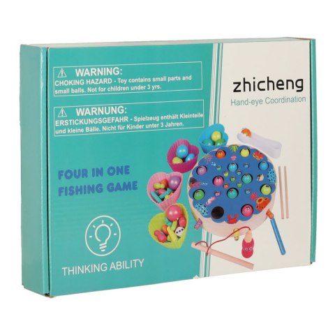 Gra zręcznościowa rodzinna rybki gąsienice łowienie montessori