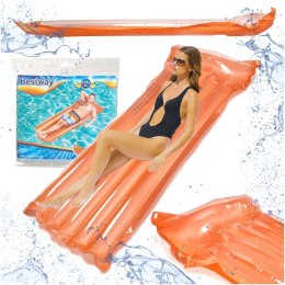 Materac dmuchany plażowy do pływania na basen wodę BESTWAY 44013 pomarańczowy 90kg 183cm
