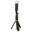 Kijek do selfie z pilotem Bluetooth statyw tripod lampka LED czarny