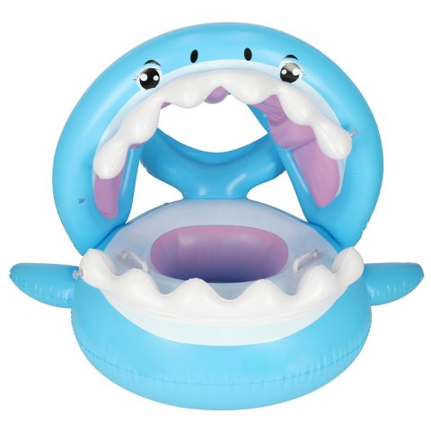 Kółko do pływania koło dmuchane dla niemowląt pontonik dla dzieci z siedziskiem z daszkiem rekin 23kg
