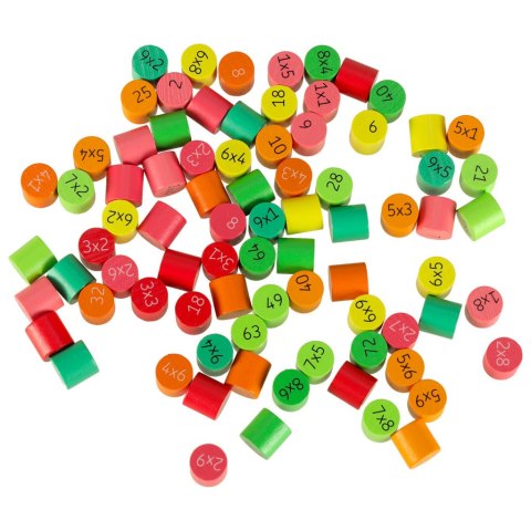 Zestaw edukacyjny nauka liczenia tabliczka mnożenia okrągła drewniana