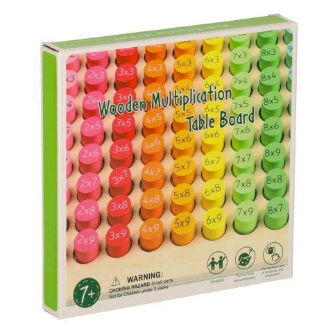 Zestaw edukacyjny nauka liczenia tabliczka mnożenia okrągła drewniana
