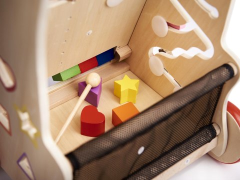 Pchacz dla dziecka chodzik drewniany kostka edukacyjna 6w1