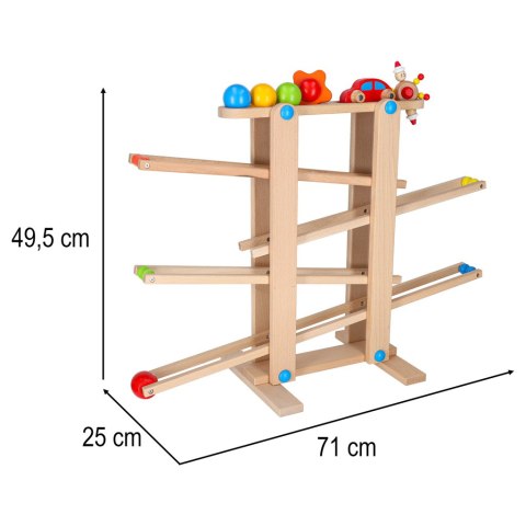 Tor kulkowy drewniany kulodrom montessori XXL
