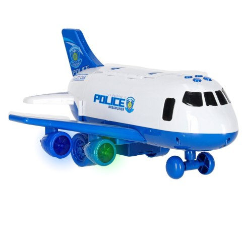 Transporter samolot + 3 auta policja