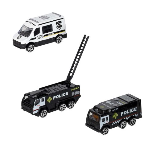 Transporter samolot + 3 auta policja