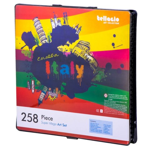 Zestaw do malowania dla dzieci artystyczny plastyczny pędzle kredki mazaki 168el + walizka