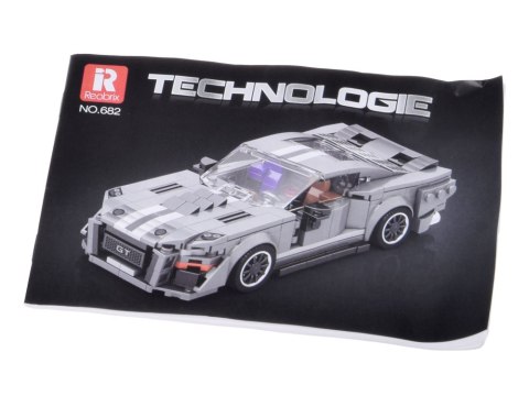 Klocki techniczne Sportowe auto SZARE z lat 60. 437-ele ZA5783