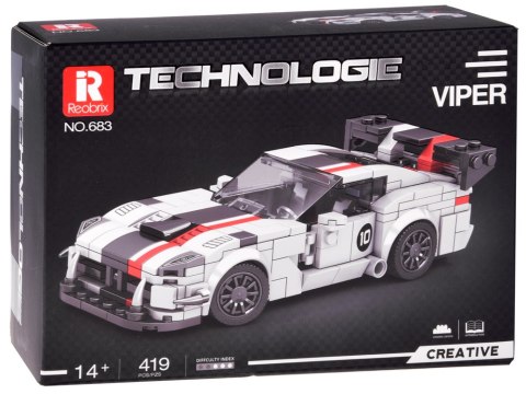 Klocki techniczne Supersportowe auto BIAŁY VIPER spojler 419-ele ZA5784