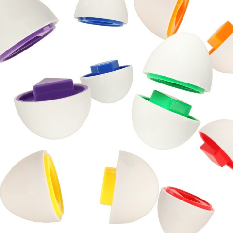 Układanka edukacyjna sorter dopasuj kształty i kolory jajka 6 sztuk