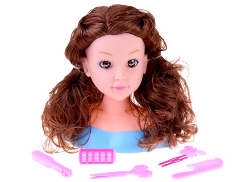 Głowa do czesania 20 cm LALKA SZATYNKA z akcesoriami fryzjerskimi ZA5838