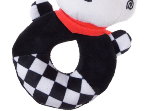 Grzechotka kontrastowa dla niemowlaka z piszczałką KRÓWKA ZA5777