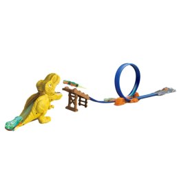 Zestaw Samochodowy Tor Katapulta Wyrzutnia Dinozaur