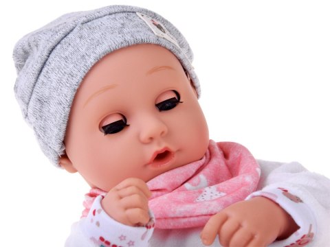 Lalka BOBAS 32cm z ruchomymi oczkami + akcesoria do karmienia ZA5833