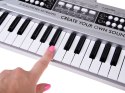 Organy mini KEYBOARD 37-klawiszy + mikrofon SREBRNY IN0183
