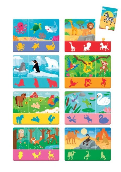 Puzzle Zwierzęta i Ich Cienie Uczę się Bawiąc Język Polski Clementoni 50762