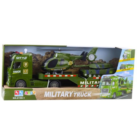 Ciężarówka Laweta Militarna Wojskowa Czołg Helikopter Światła Dźwięki