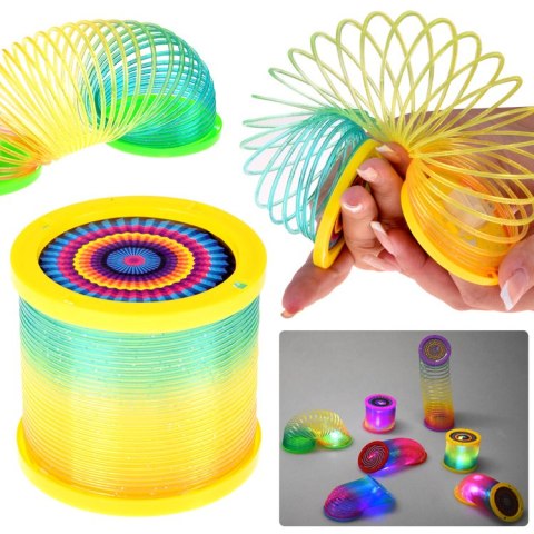 Sprężynka tęczowa DISCO 2w1 - Kolorowe oświetlenie LED i projektor ZA5890