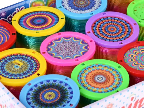 Sprężynka tęczowa DISCO 2w1 - Kolorowe oświetlenie LED i projektor ZA5890