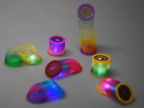 Sprężynka tęczowa DISCO 2w1 - Kolorowe oświetlenie LED i projektor ZA5890