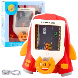 Symulator Jazdy Dla Dzieci Rakieta Kierownica Dźwięki Czerwona