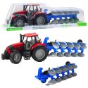Traktor Rolniczy Farmerski Z Pługiem Napęd Czerwony 50cm