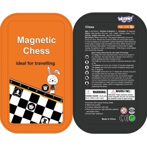WOOPIE IQ Gra Szachy Warcaby Magnetyczne 2w1 Podróżna Kieszonkowa 10 sztuk