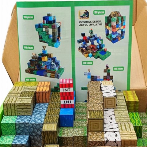 WOOPIE Klocki Magnetyczne Konstrukcyjne Sześciany 3D Zestaw Edukacyjny 63 el.