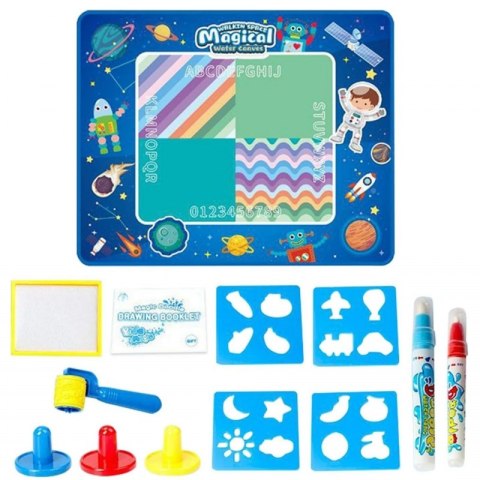 WOOPIE Mata Wodna do Malowania XXL 100x80cm Kosmos Niebieska