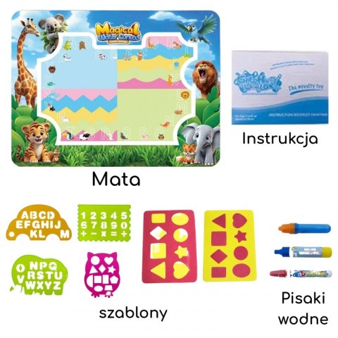 WOOPIE Mata do Malowania Wodą Safari Literki Cyferki