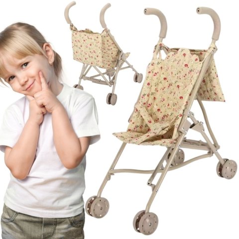 WOOPIE Wózek Spacerówka Dla Lalek w Kwiatki