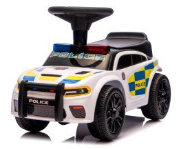 Jeździk J3 BIAŁY POLICE Muzyka, światła, zderzak