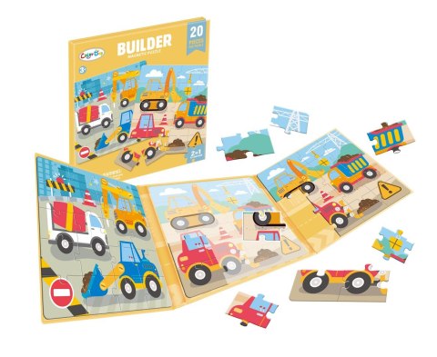 Magnetyczne Puzzle Plac Budowy + Książeczka